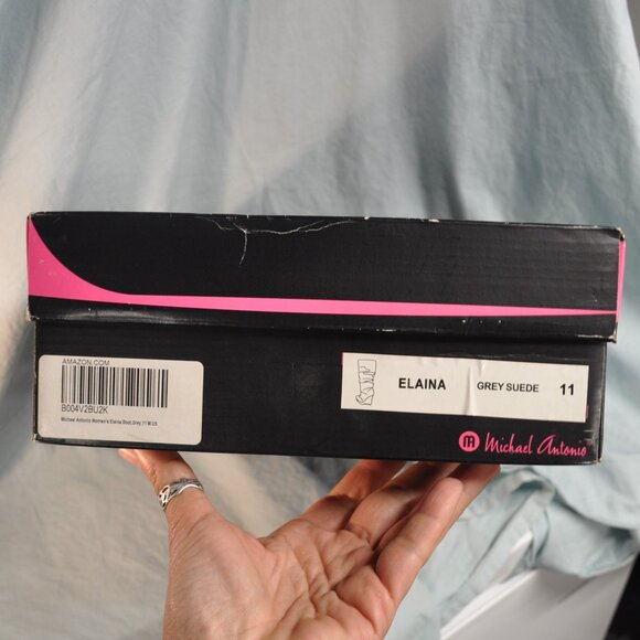 Michael Antonio grey Elaina slouch wedge boots ultra suede size 11 (289) - Picture 11 of 13